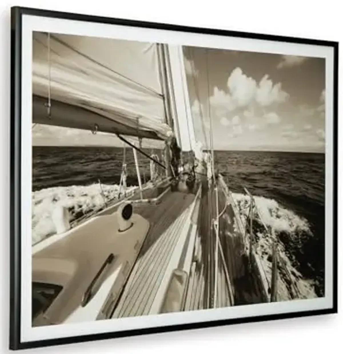 Signature Design by Ashley Arlanford Coastal Printed Wall Art, 63 × 47 Inches, Light Brown & White