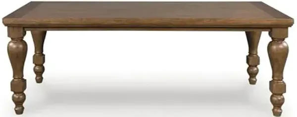 Signature Design by Ashley Chadworth Traditional Dining Table with Turned Leg, Seats Up to 8, Light Brown