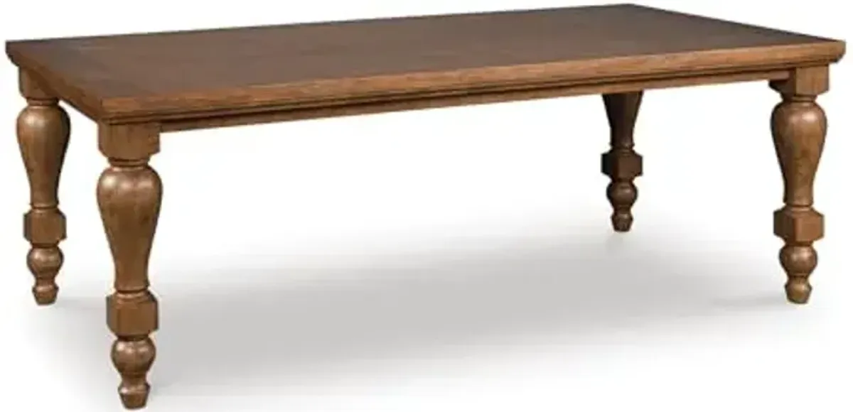 Signature Design by Ashley Chadworth Traditional Dining Table with Turned Leg, Seats Up to 8, Light Brown