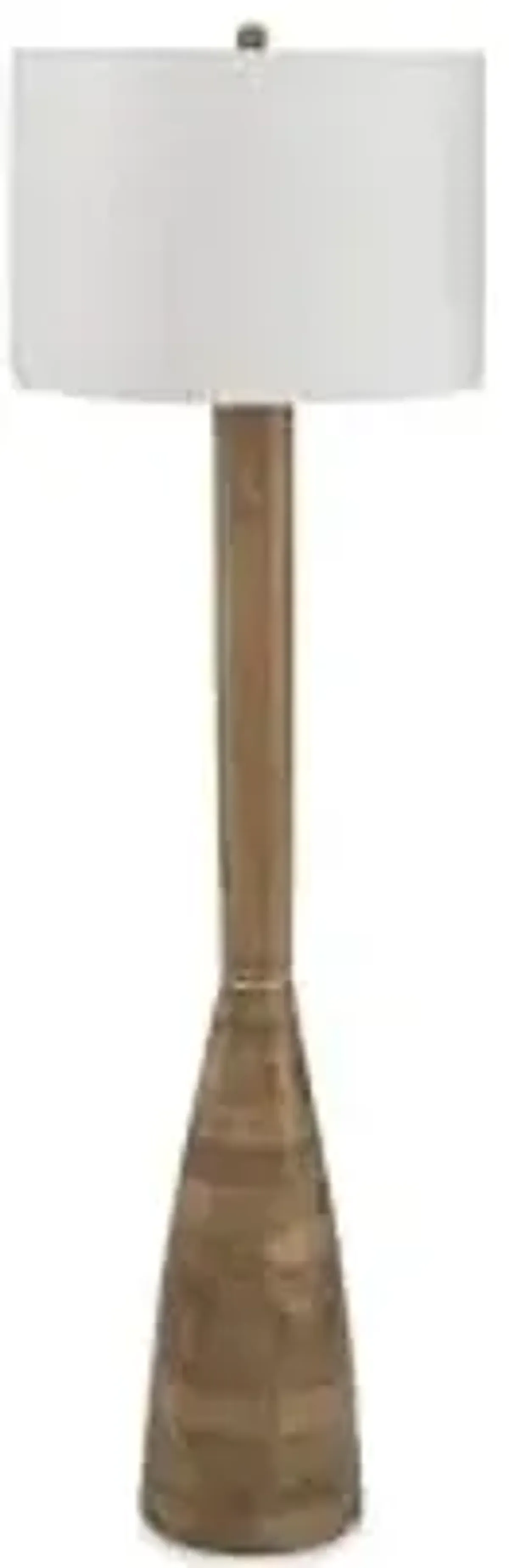 Signature Design by Ashley Ailsa Farmhouse Floor Lamp with 3-Way Switch and Drum Shade, Light Brown