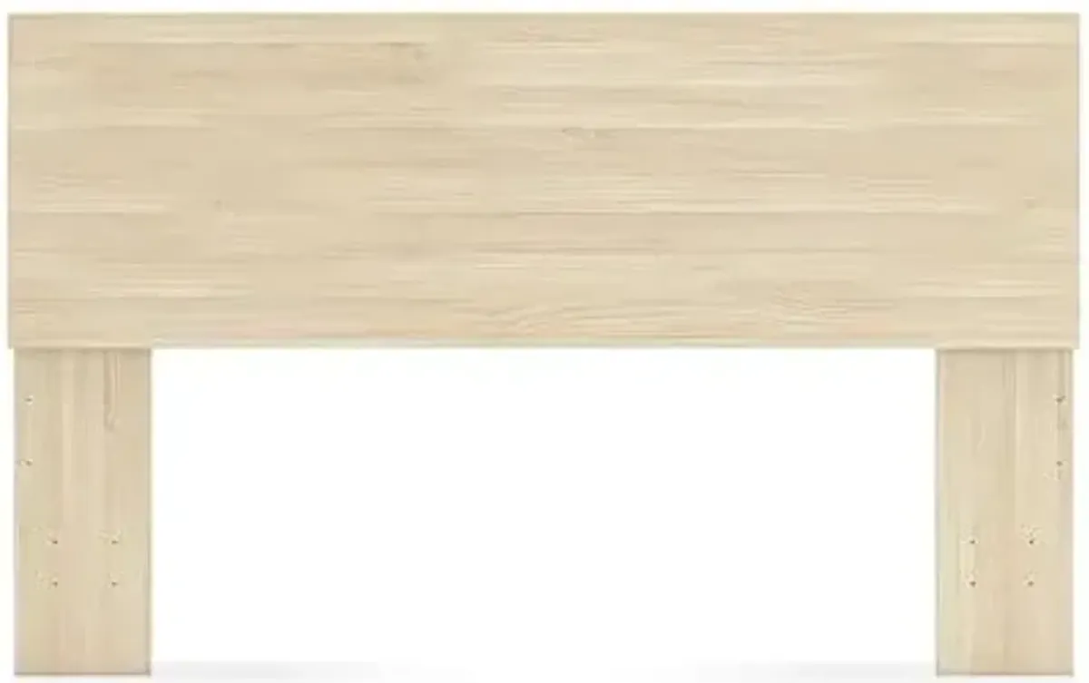 Signature Design by Ashley Onita Contemporary Panel Headboard with Natural Finish, Queen, Light Brown