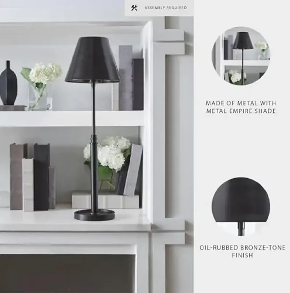 Signature Design by Ashley Wimner Contemporary Table Lamp with Empire Shade, Dark Brown