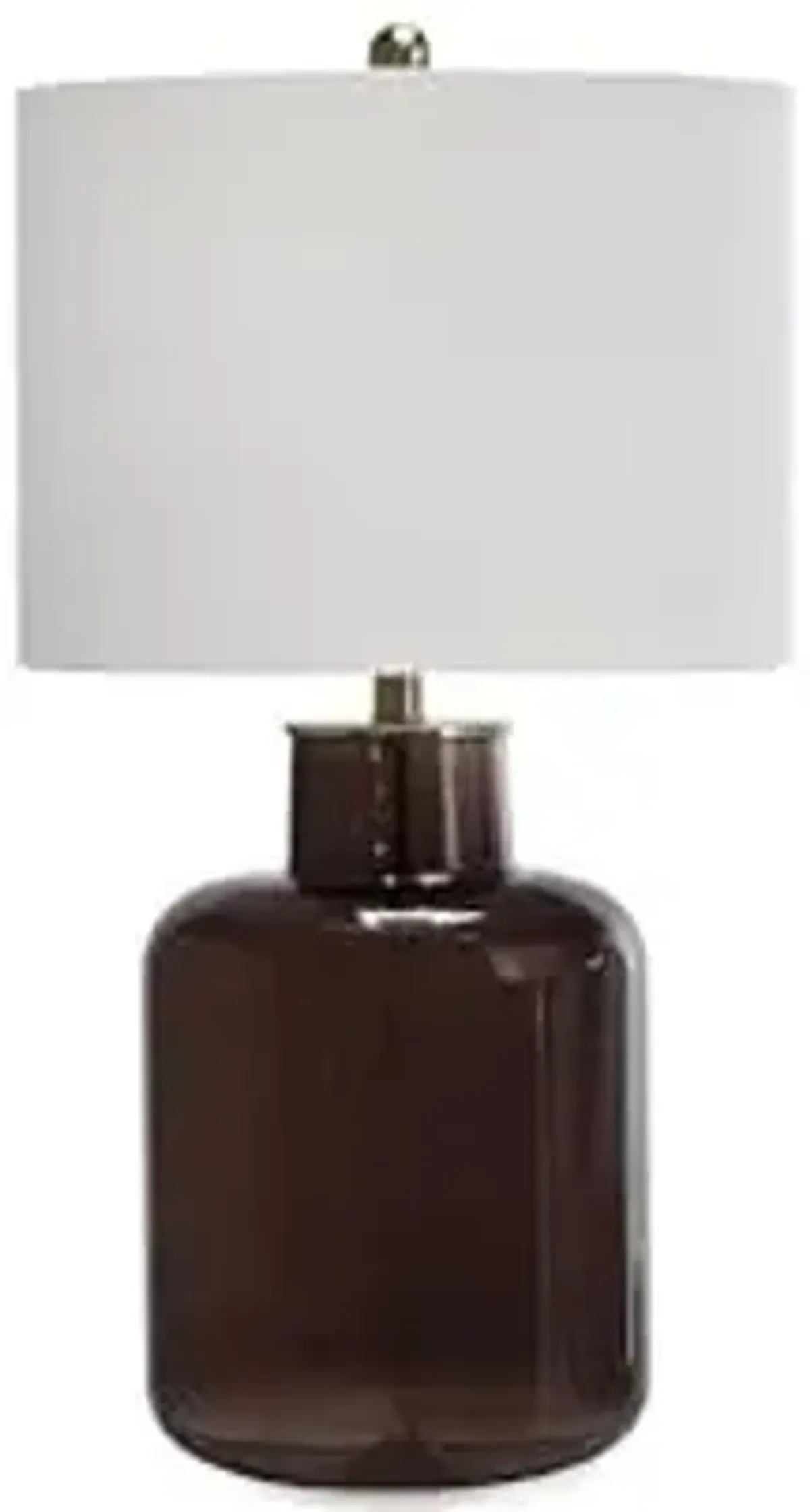 Signature Design by Ashley Mette Modern Table Lamp with 3-Way Switch and Drum Shade, Dark Brown & Gold