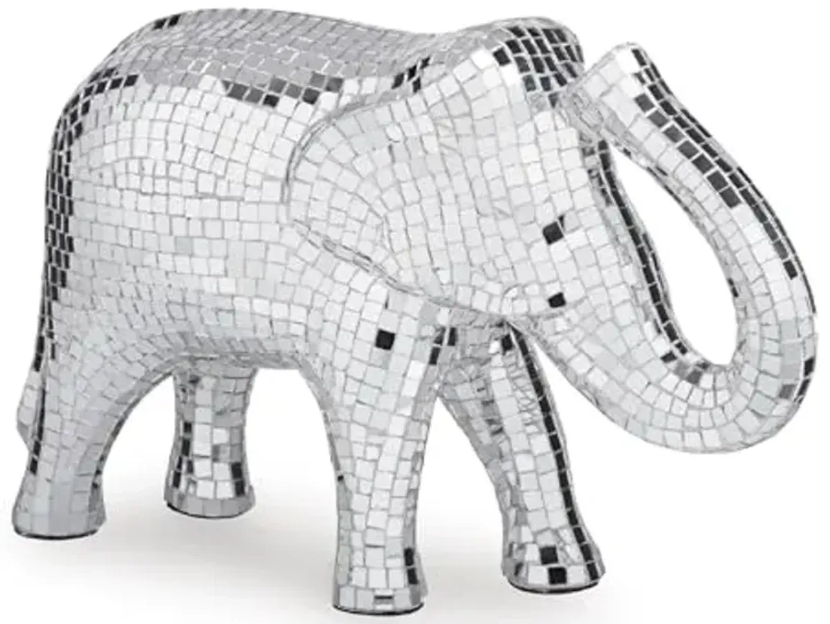 Signature Design by Ashley Hallmont Contemporary Hand Crafted Elephant Sculpture, Metallic