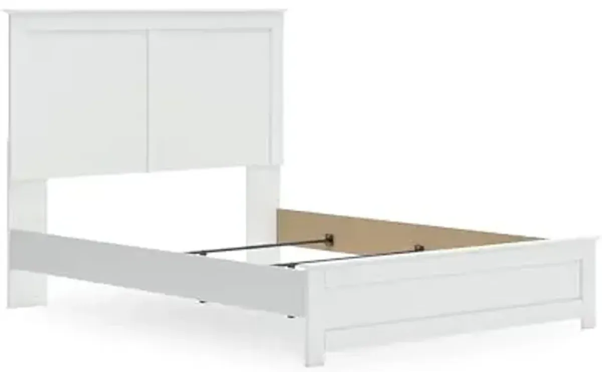 Signature Design by Ashley Bostwick Shoals Transitional Queen Panel Bed, Foundation or Box Spring Needed, White