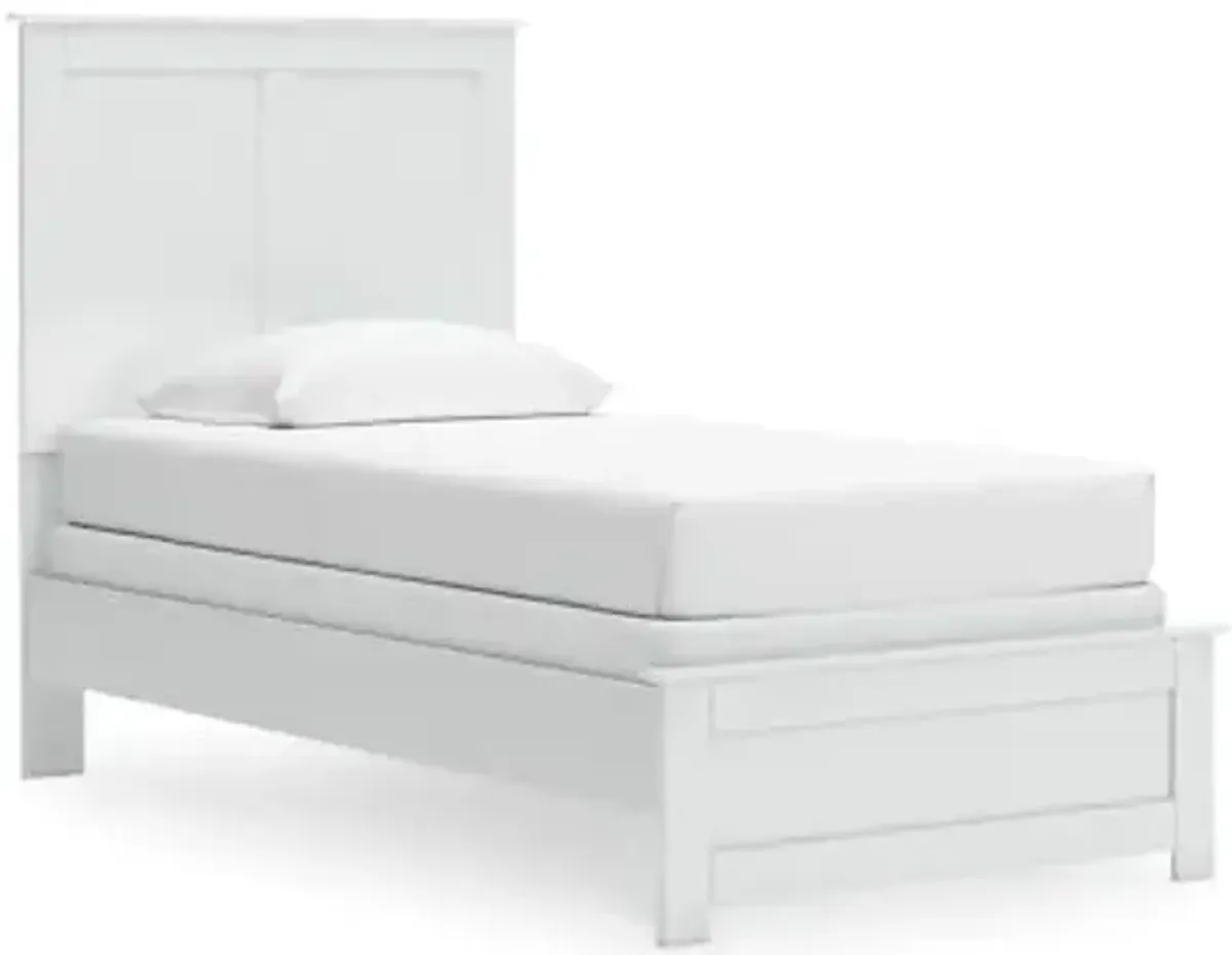 Signature Design by Ashley Bostwick Shoals Transitional Twin Panel Bed, Foundation or Box Spring Needed, White