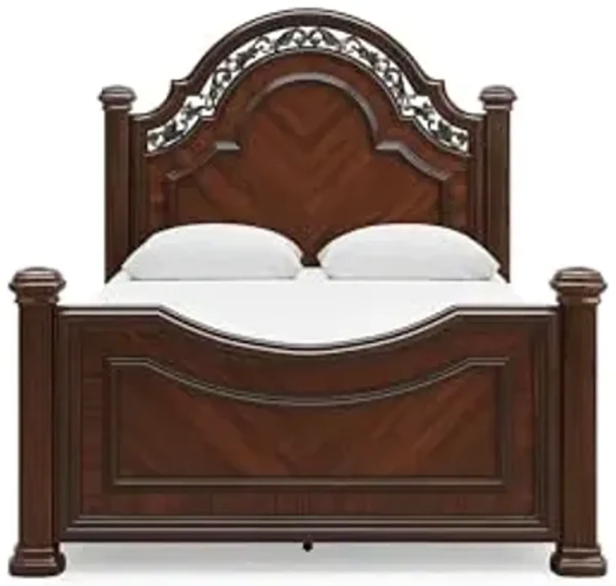 Signature Design by Ashley Lavinton Victorian Queen Poster Bed, Foundation or Box Spring Needed, Dark Brown