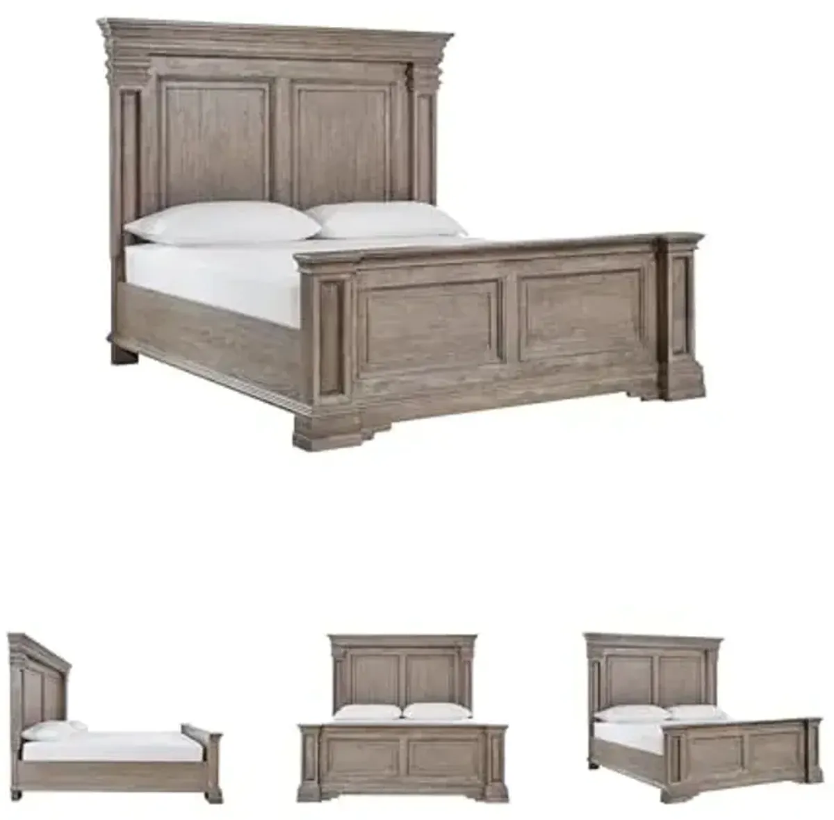 Signature Design by Ashley Blairhurst Traditional California King Panel Bed with LED Lights, Foundation or Box Spring Needed, Light Brown