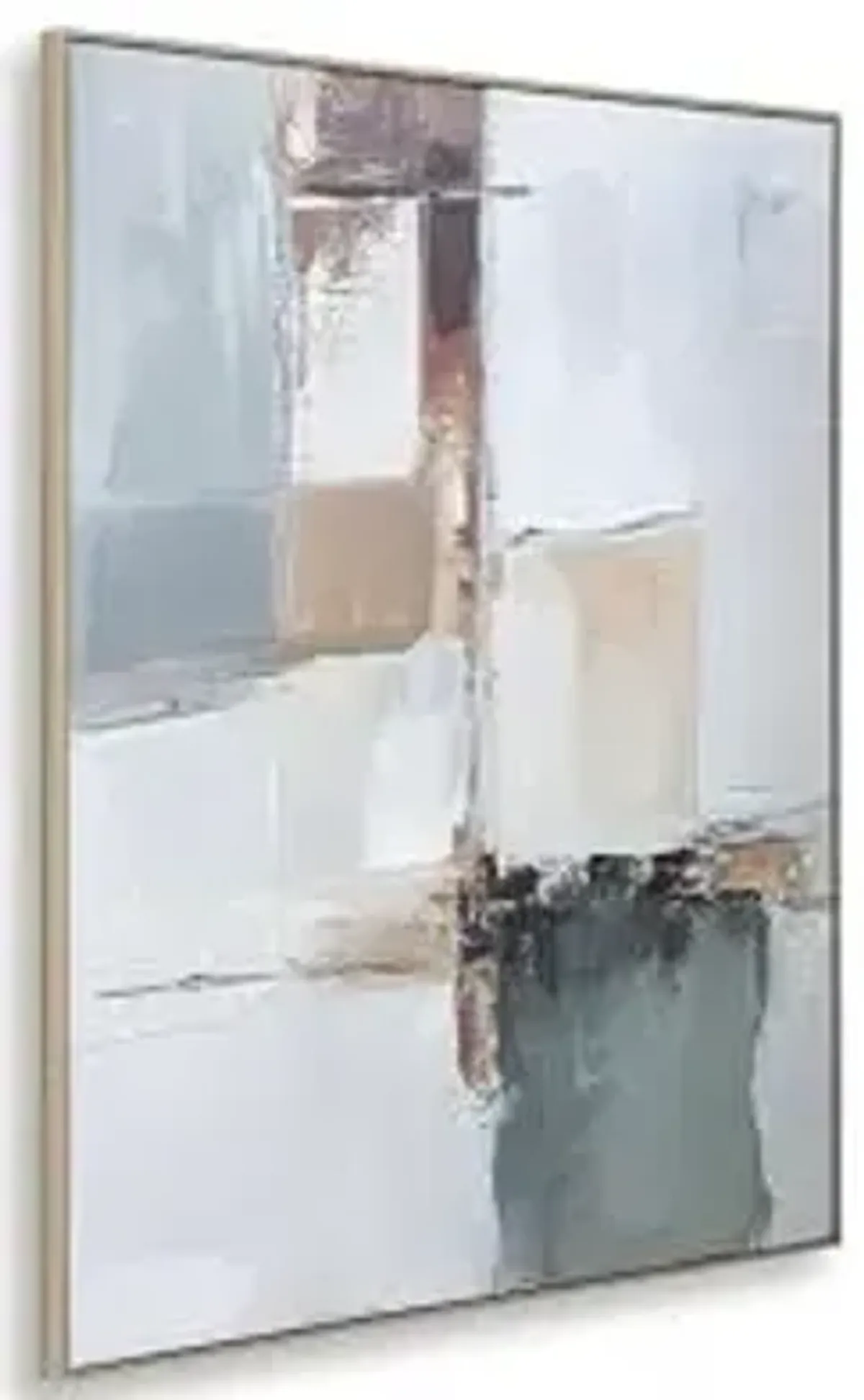 Signature Design by Ashley Trailport Modern Abstract Framed Wall Art, 50 x 40 Inches, White & Blue