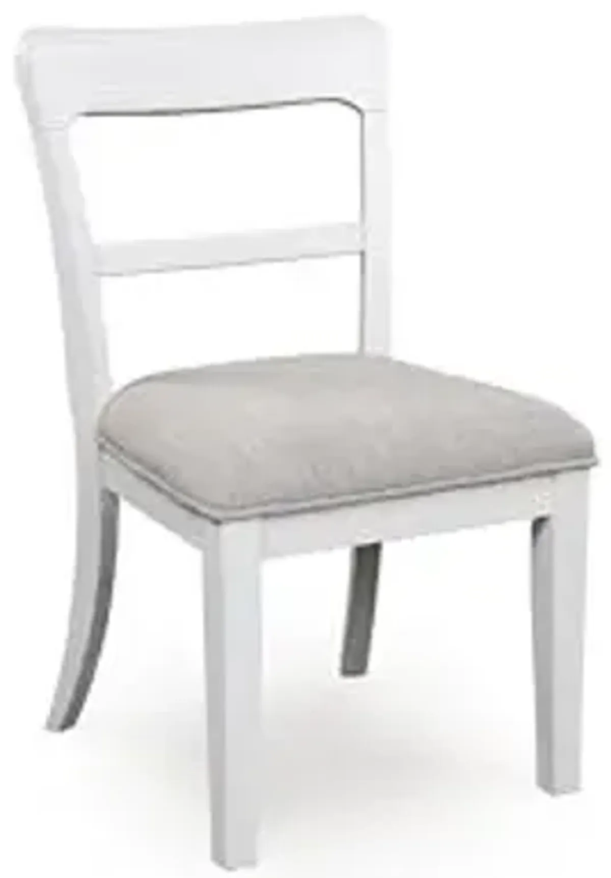 Signature Design by Ashley Chadworth Transitional Upholstered Dining Chair with Saber Leg and Adjustable Leveler, Set of 2, White