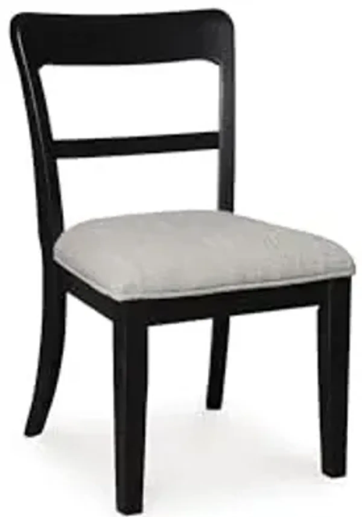 Signature Design by Ashley Chadworth Transitional Upholstered Dining Chair with Saber Leg and Adjustable Leveler, Set of 2, Black