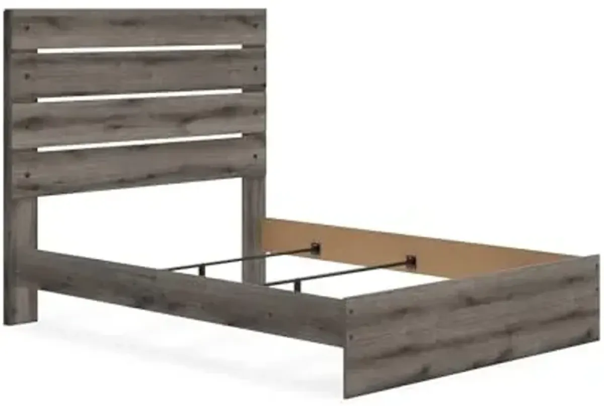 Signature Design by Ashley Urbanoore Rustic Panel Bed, Foundation or Box Spring Needed, Queen, Gray