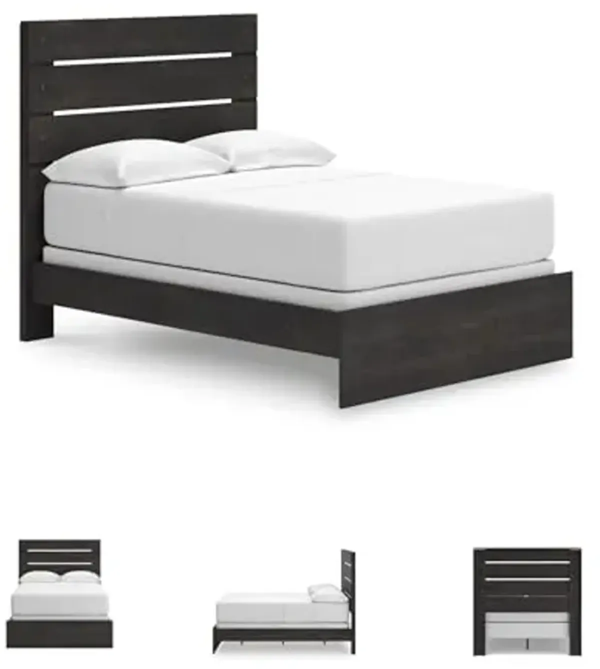 Signature Design by Ashley Delmorta Rustic Panel Bed, Foundation or Box Spring Needed, Full, Gray