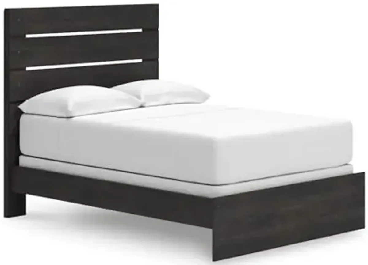 Signature Design by Ashley Delmorta Rustic Panel Bed, Foundation or Box Spring Needed, Full, Gray