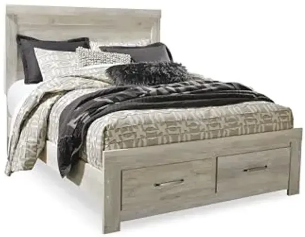 Signature Design by Ashley Bellaby Casual Queen Platform Bed with 2 Storage Drawers, Foundation or Box Spring Not Needed, Whitewash