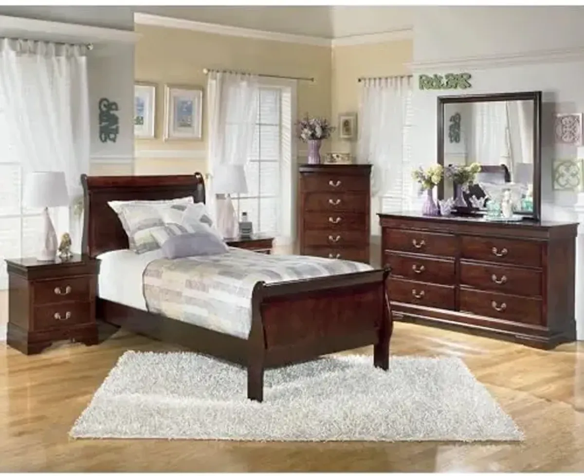 Signature Design by Ashley Alisdair Traditional Twin Sleigh Bed, Foundation or Box Spring Needed, Dark Brown