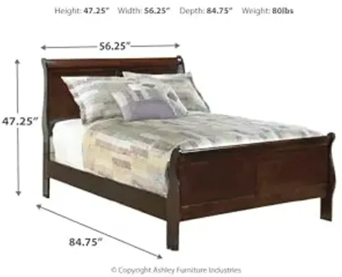 Signature Design by Ashley Alisdair Traditional Full Sleigh Bed, Foundation or Box Spring Needed, Dark Brown