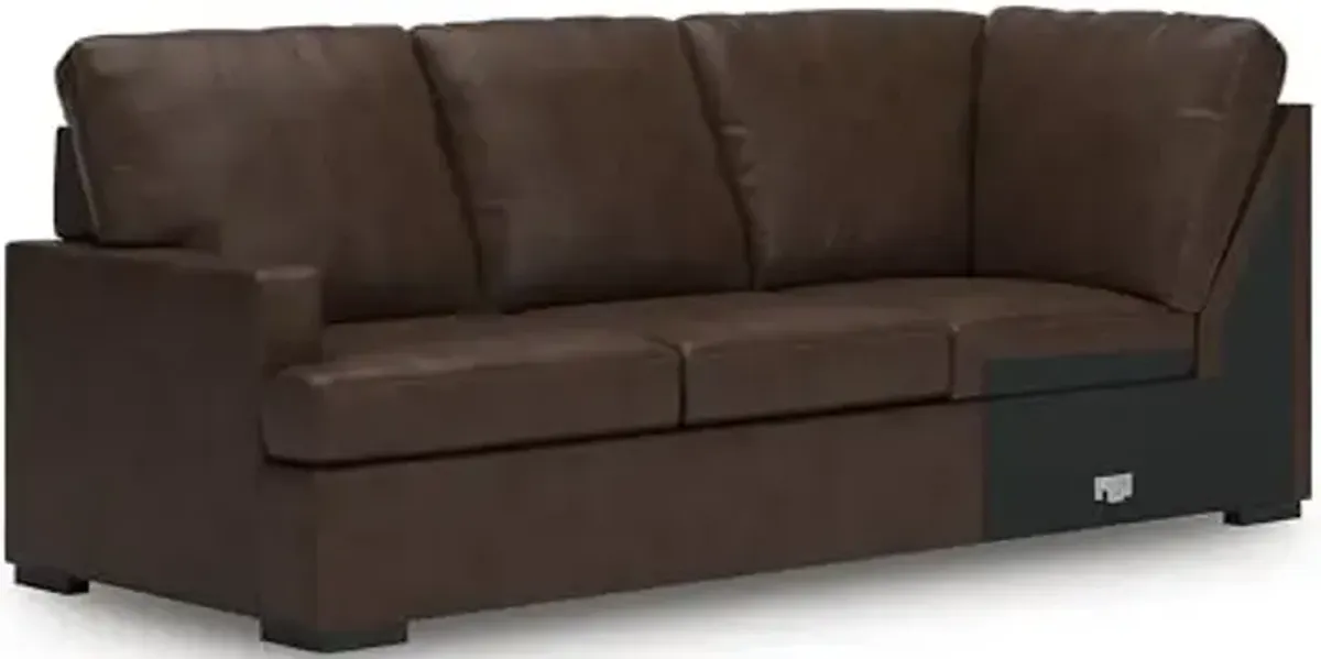 Signature Design by Ashley Modern Day U-Shape Left-Arm Facing Modern Leather Match 3-Piece Sectional with Chaise, Removable Cushion, Dark Brown