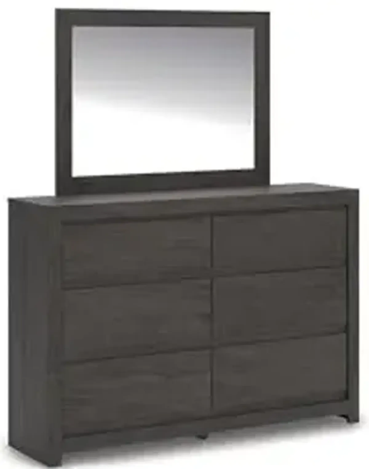 Signature Design by Ashley Parlayon Modern 6-Drawer Dresser and Mirror with Anti-Tipping Restraint, Black