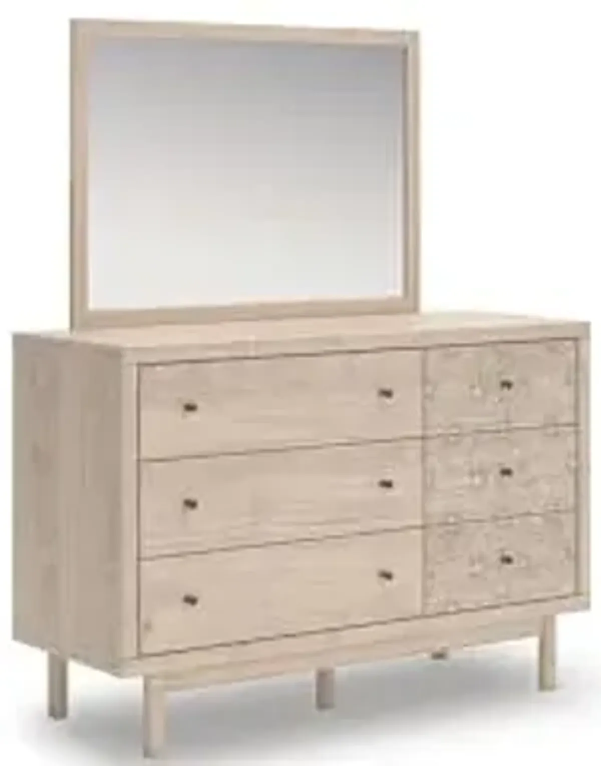 Signature Design by Ashley Shapella Contemporary 6-Drawer Dresser and Mirror with Anti-Tipping Restraint, Beige