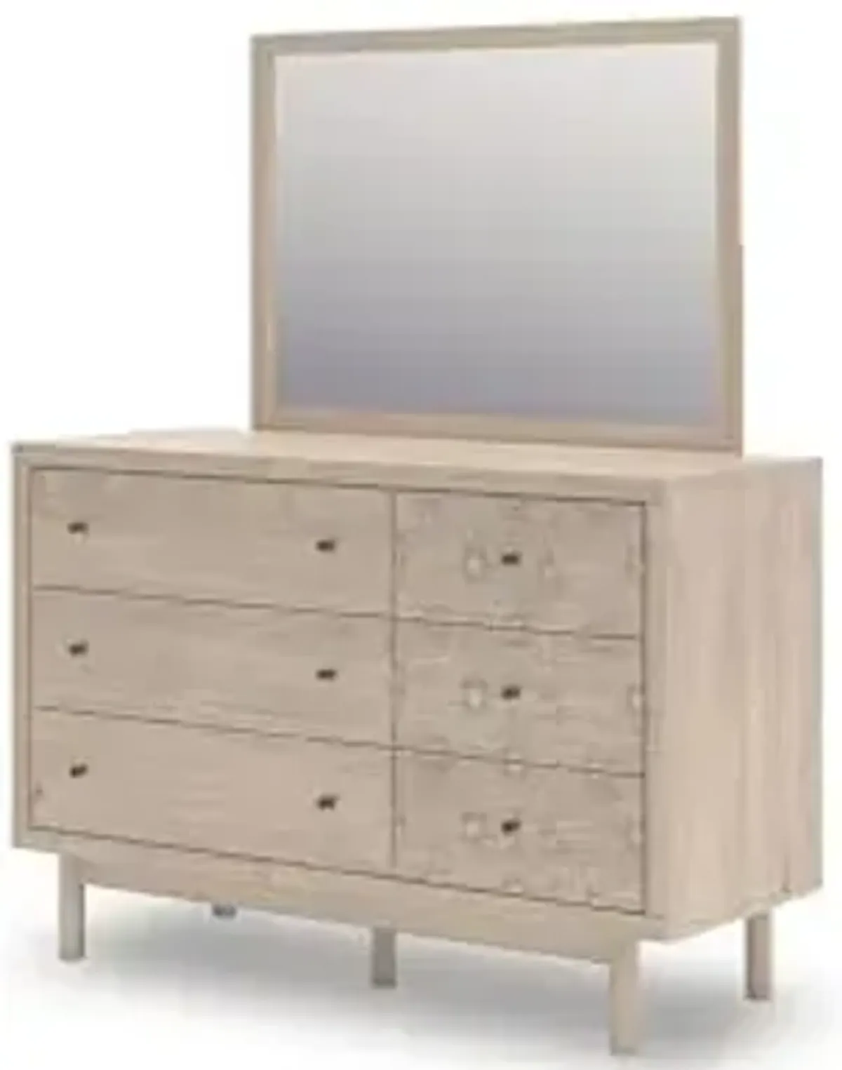 Signature Design by Ashley Shapella Contemporary 6-Drawer Dresser and Mirror with Anti-Tipping Restraint, Beige