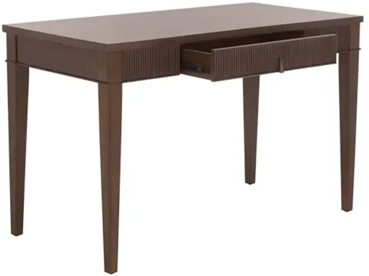 Southern Enterprises Amila Wood 1 Drawer Desk in Brown