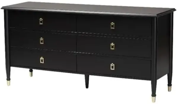 Baxton Studio Tamra Black Wood Dresser with Drawers