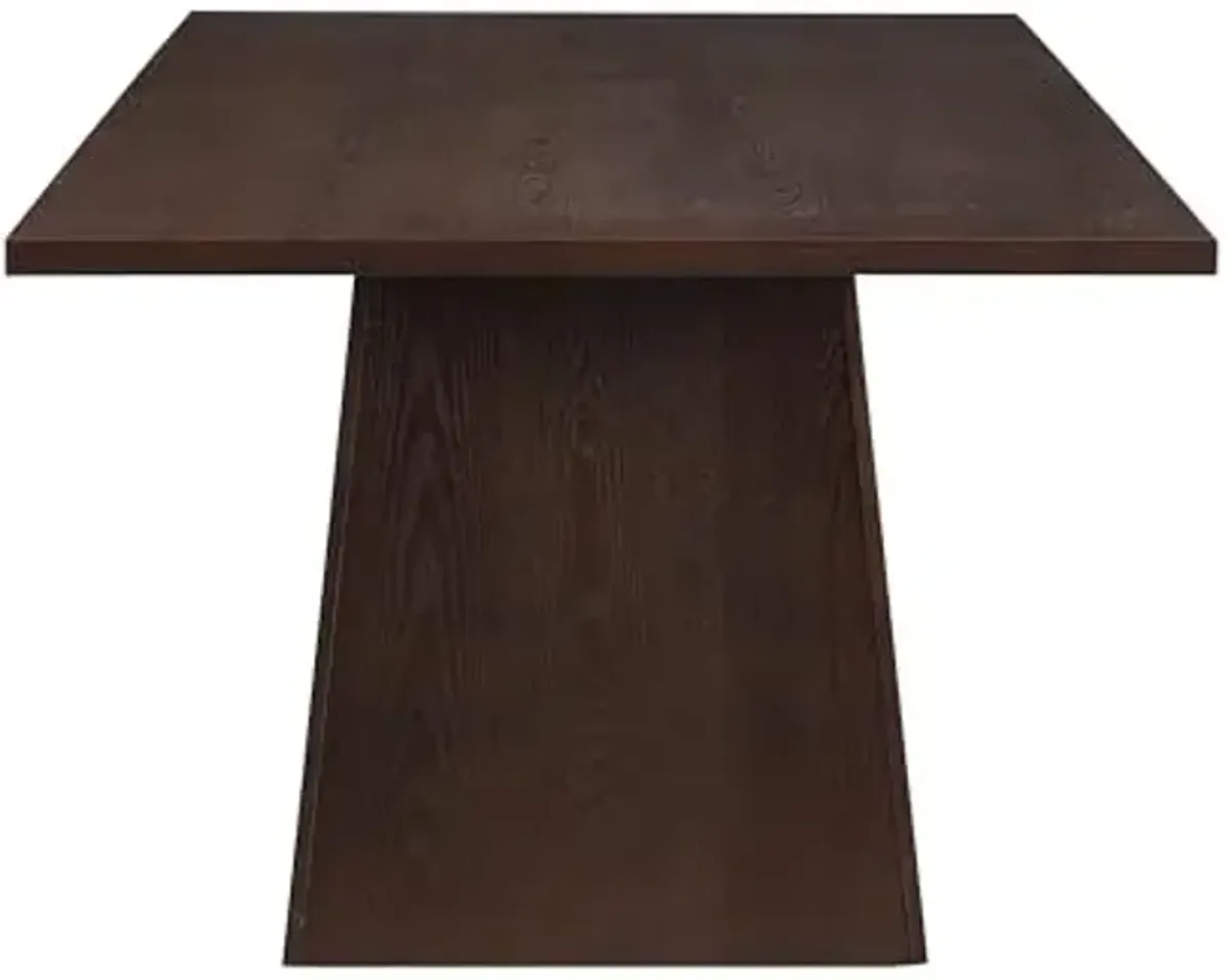 Christopher Knight Home Coadz 82 inch Wooden Dining Table, Modern Rectangular Kitchen Dinner Table for 6-8 People, Pedestal Wooden Dining Furniture for Kitchen Office Conference Room, Espresso Brown