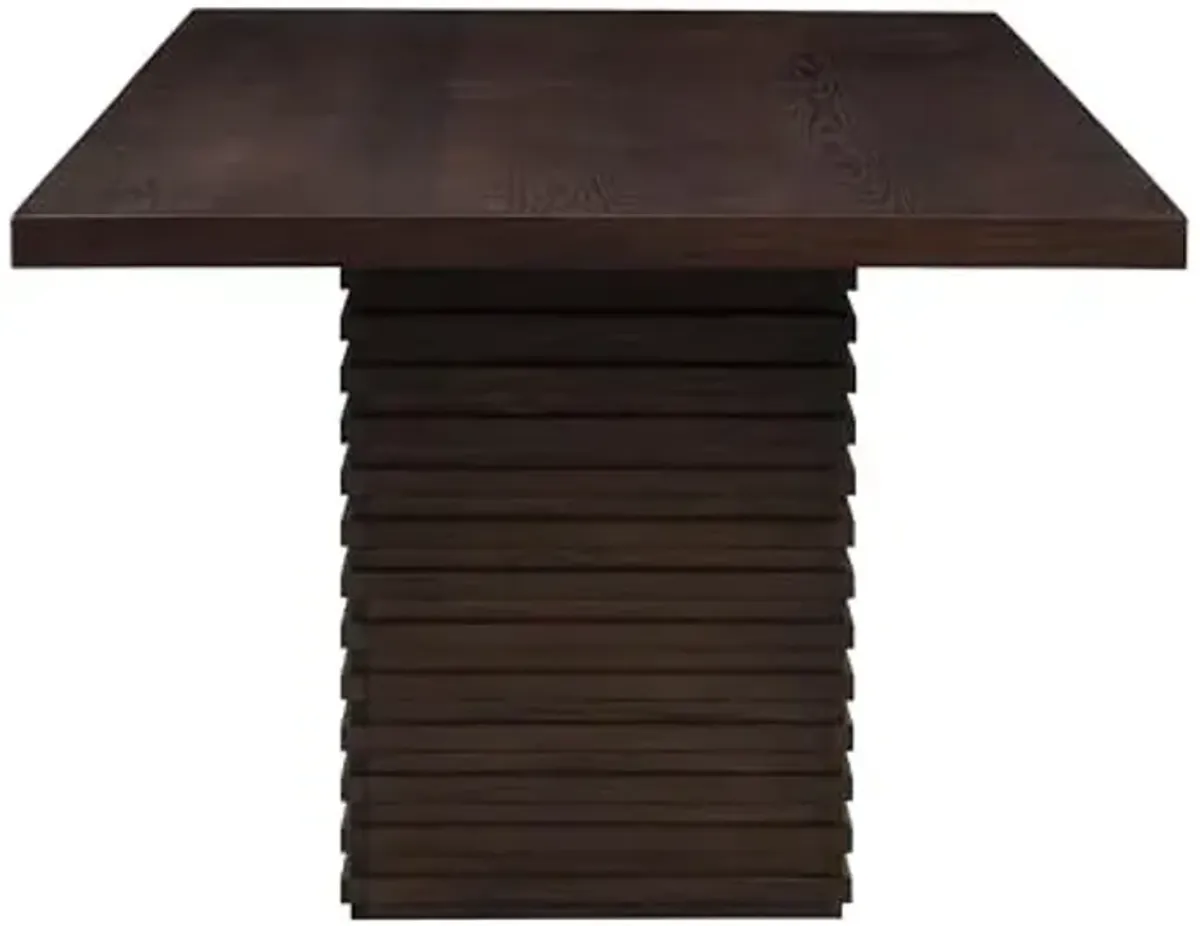 Christopher Knight Home Coad 84 inch Wooden Dining Table, Modern Rectangular Kitchen Dinner Table for 6-8 People, Wave Base Wooden Dining Furniture for Kitchen Office Conference Room, Espresso Brown