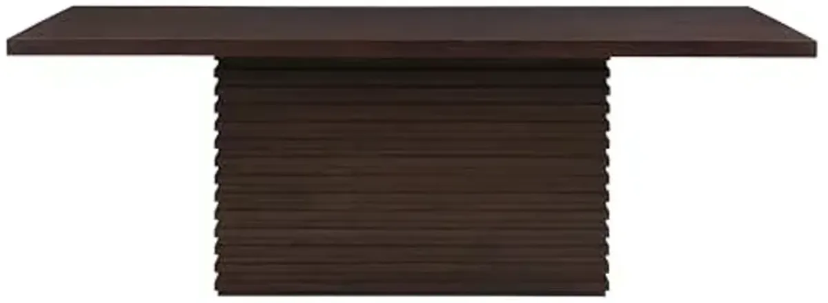 Christopher Knight Home Coad 84 inch Wooden Dining Table, Modern Rectangular Kitchen Dinner Table for 6-8 People, Wave Base Wooden Dining Furniture for Kitchen Office Conference Room, Espresso Brown