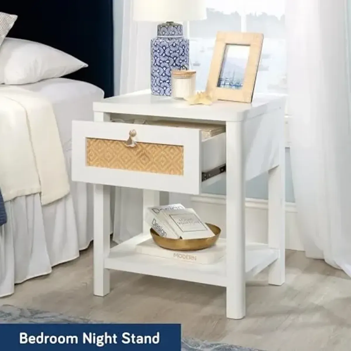 Sauder Isabella Isle Nightstand, White Finish