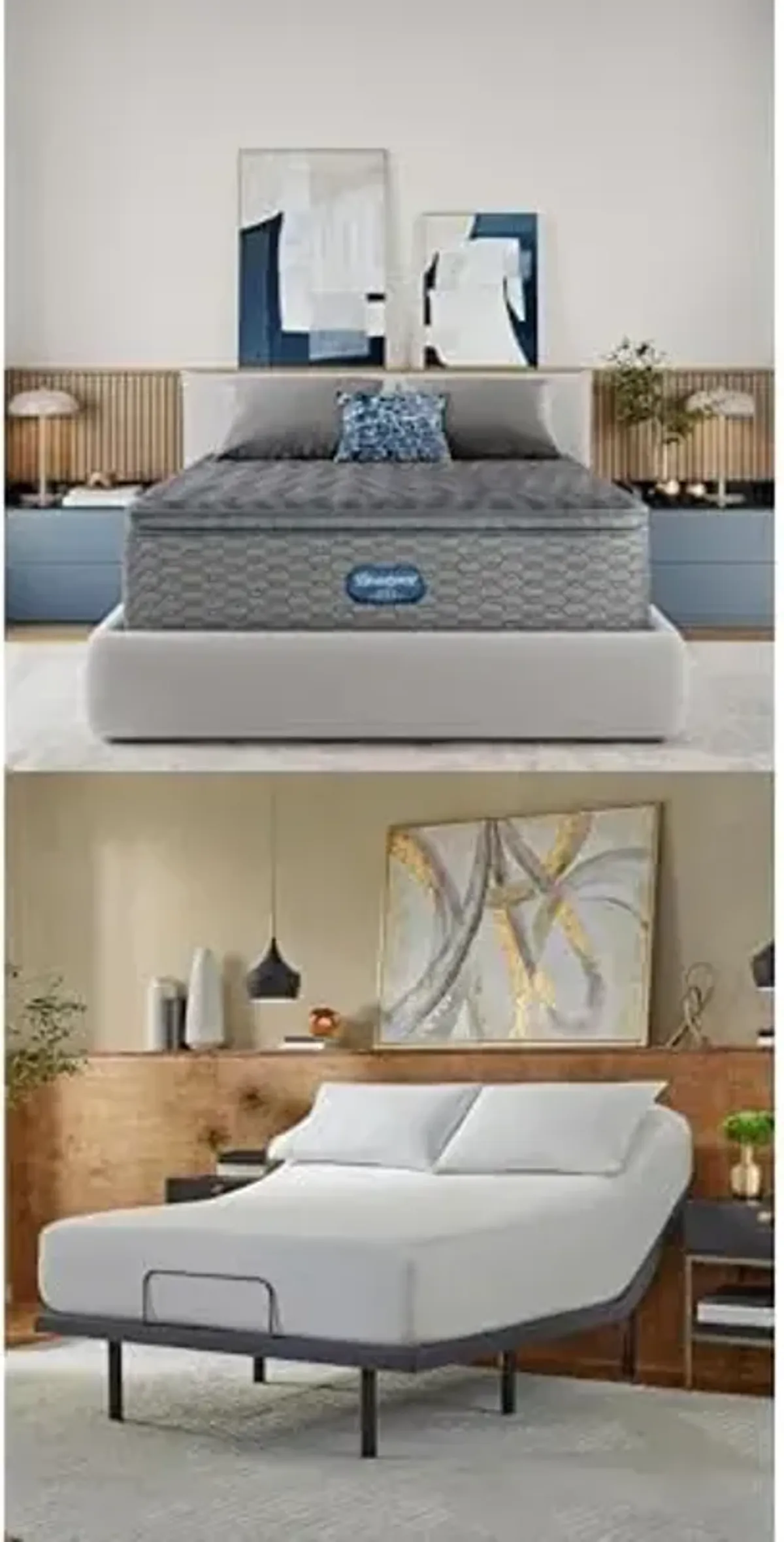 Beautyrest Days End Medium Firm Pillow Top 14.75" Twin XL Mattress Bundle baselogic Level 3 Twin XL Adjustable Base Bed Frame - Cooling & Supportive with Head & Foot Adjustability