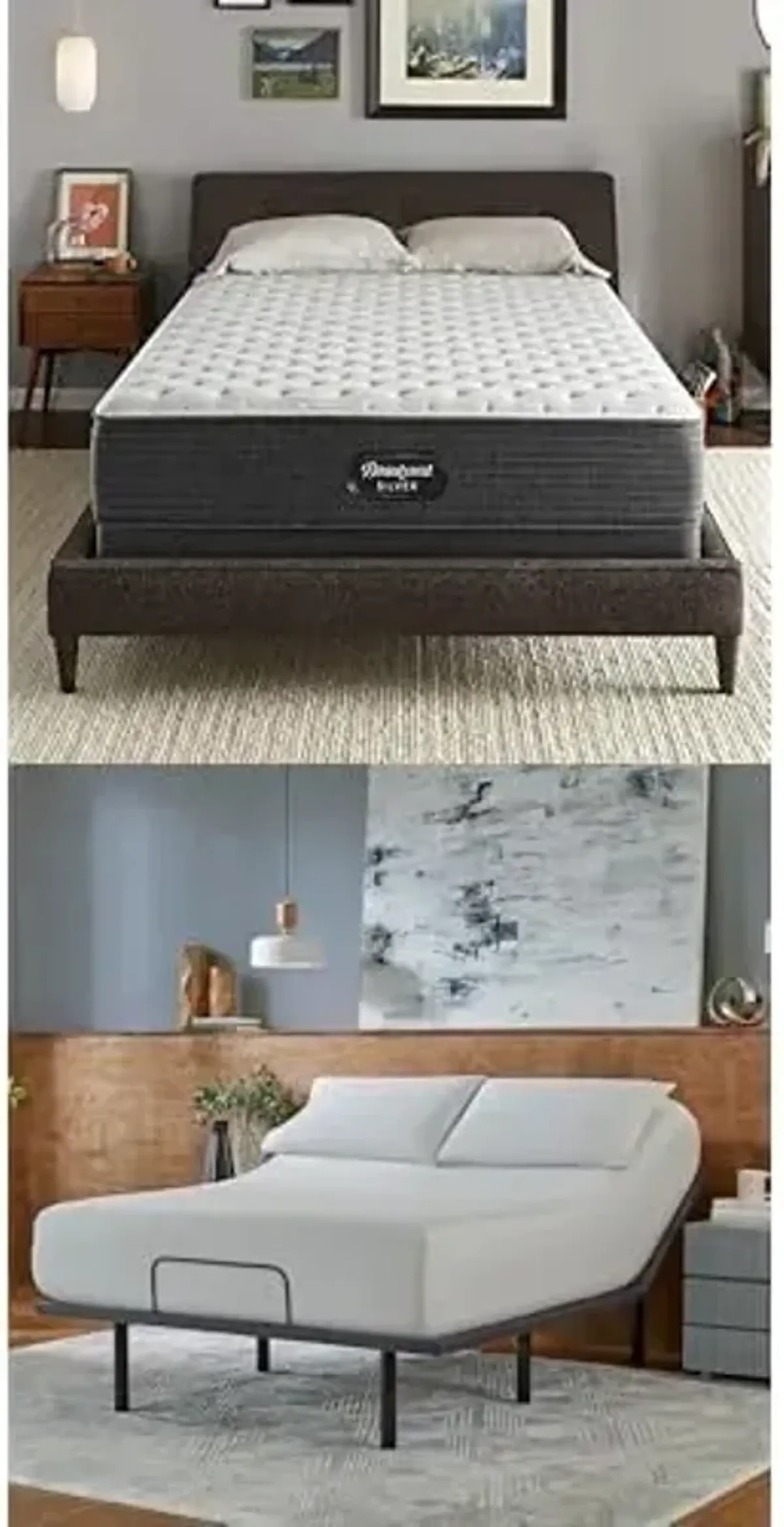 Beautyrest Silver BRS900 12” Extra Firm Twin XL Mattress Bundle baselogic Level 2 Twin XL Adjustable Base Bed Frame - Cooling & Supportive with Head & Foot Adjustability