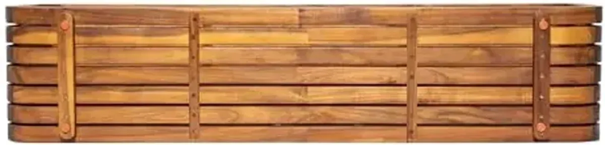 Christopher Knight Home Bruno Durable Acacia Wood Outdoor Coffee Table with Hollowed-Out Design, Slatted Patio Side Table, Versatile Patio Outdoor Furniture, No Assembly Needed, Teak