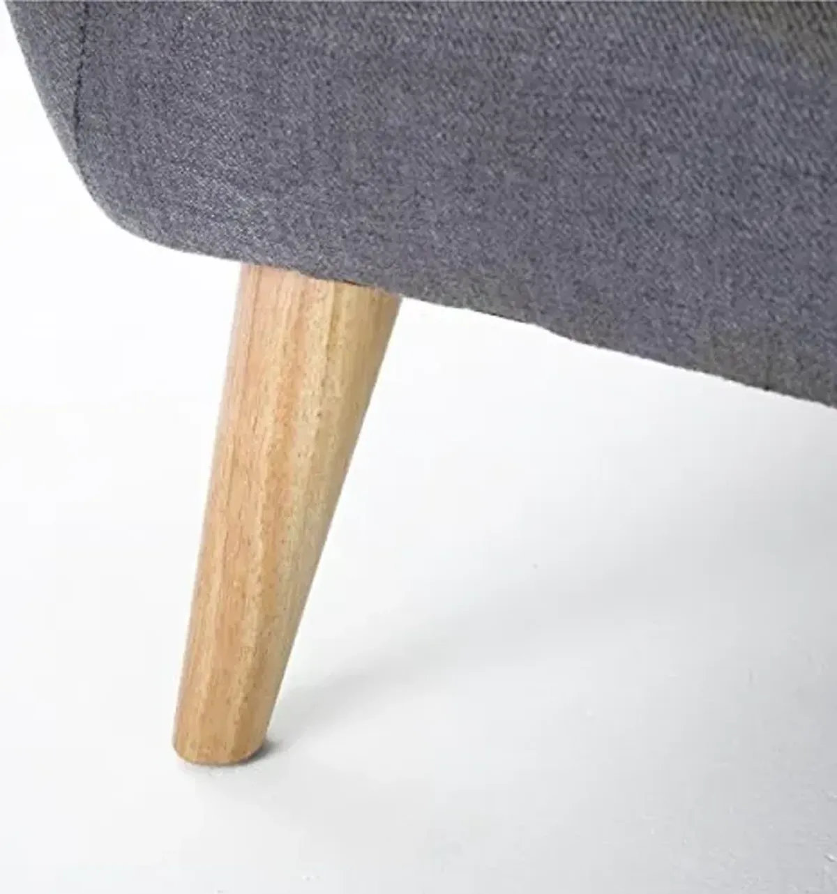 Christopher Knight Home Jesbn Mid-Century Modern Loveseat, Button Tufted Waffle Stitch Upholstered 2-Seater Couch with Splayed Rubberwood Legs, Compact Sofa for Apartment Living Room, Dark Gray