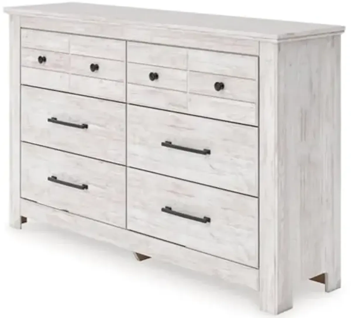 Signature Design by Ashley Allihauser Farmhouse 6-Drawer Dresser with Safety Stop, Whitewash