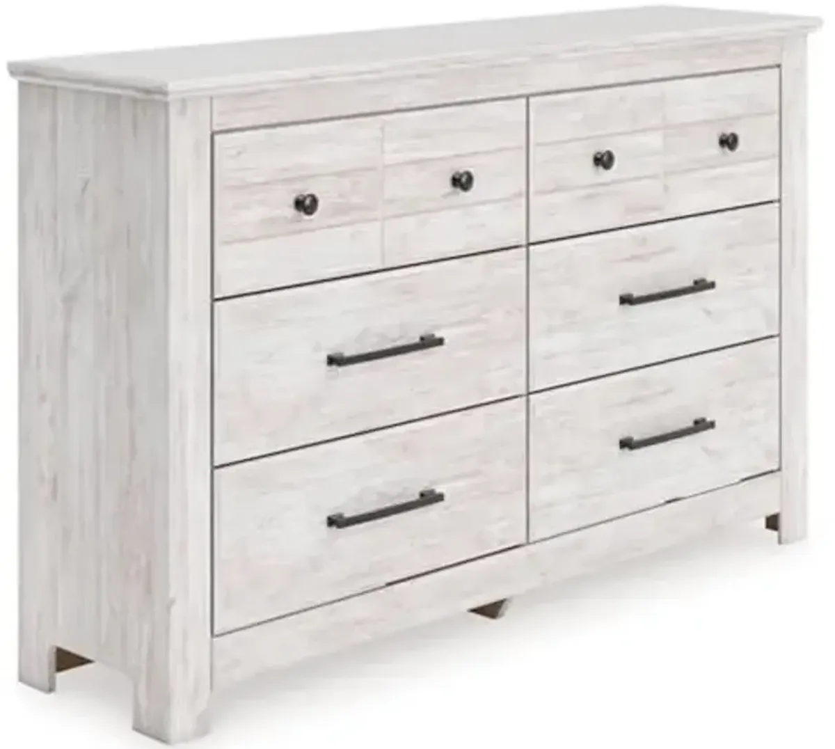 Signature Design by Ashley Allihauser Farmhouse 6-Drawer Dresser with Safety Stop, Whitewash