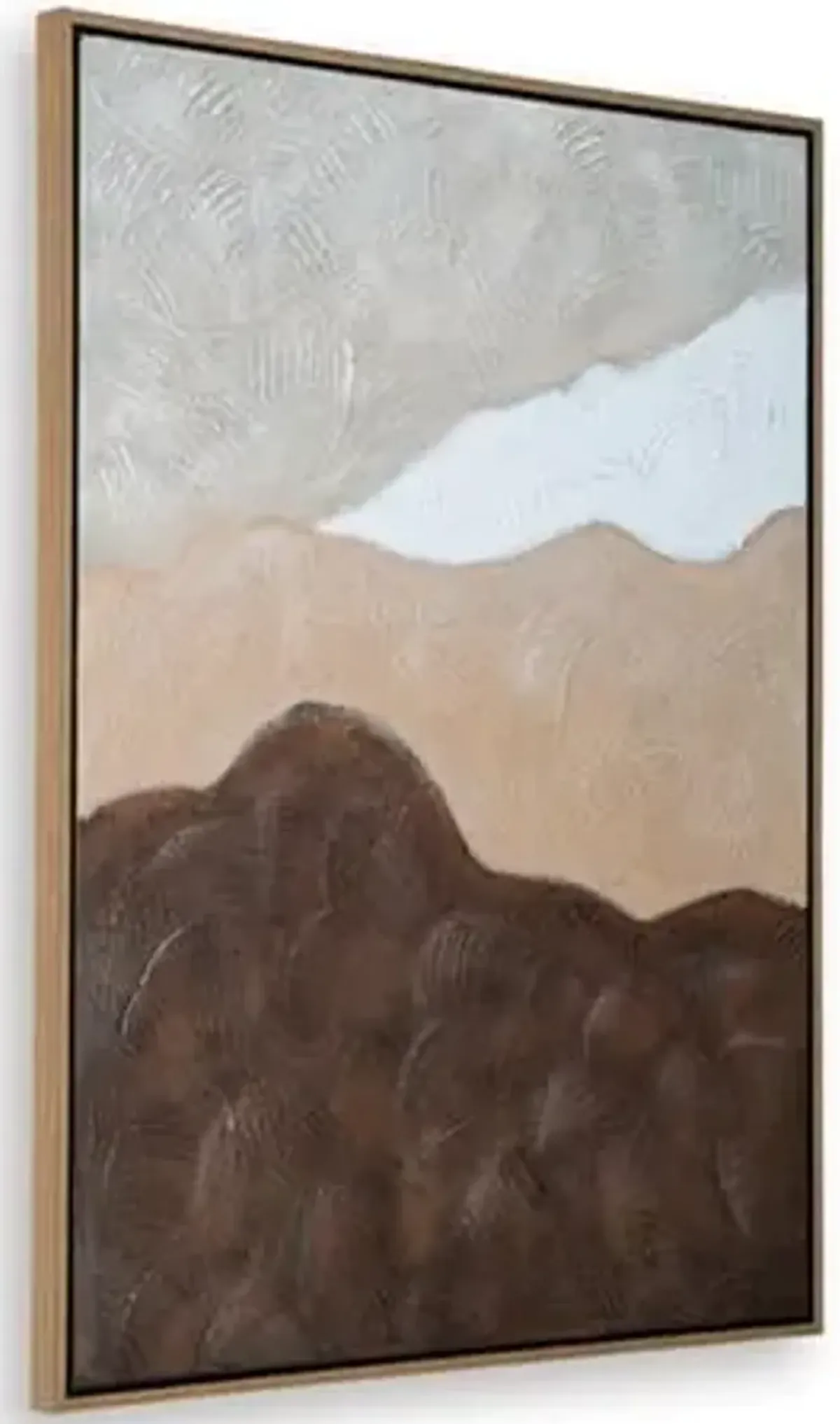 Signature Design By Ashley Fanthorne Contemporary Abstract Wall Art, Hand Painted, Framed, Gallery Wrapped Canvas, 36" W x 1.63" D x 48" H, Tan/Brown/White