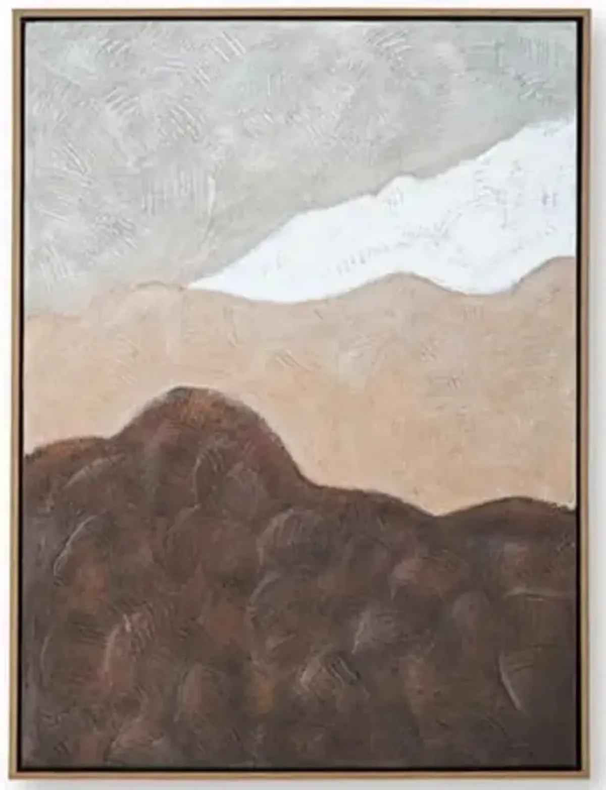 Signature Design By Ashley Fanthorne Contemporary Abstract Wall Art, Hand Painted, Framed, Gallery Wrapped Canvas, 36" W x 1.63" D x 48" H, Tan/Brown/White
