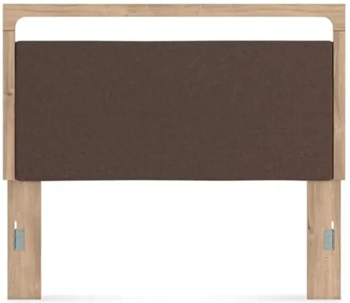 Signature Design by Ashley Hollymount Casual Queen Upholstered Panel Headboard with LED Lighting, Wood and Fabric, 64.8" W x 4.49" D x 56.3" H, Tan/Brown