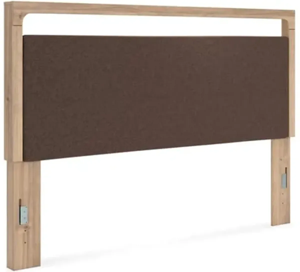 Signature Design by Ashley Hollymount Casual King Upholstered Panel Headboard with LED Lighting, Wood and Fabric, 81.3" W x 4.49" D x 56.3" H, Tan/Brown