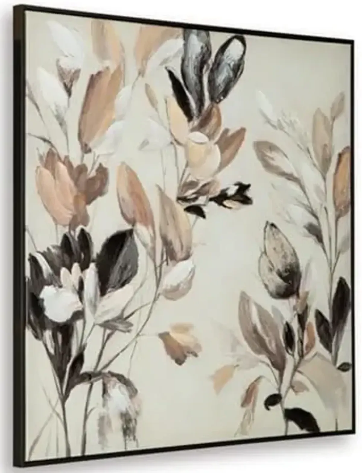 Signature Design by Ashley Trulow Modern Framed Floral Wall Art, 40 × 40 Inches, Beige & Light Brown