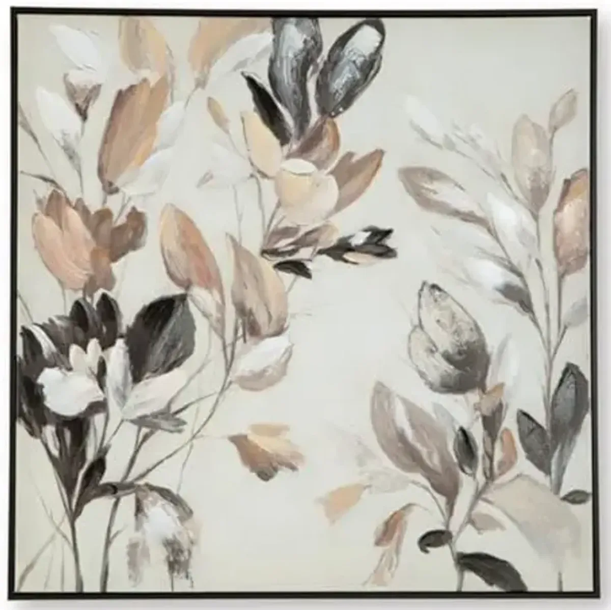 Signature Design by Ashley Trulow Modern Framed Floral Wall Art, 40 × 40 Inches, Beige & Light Brown