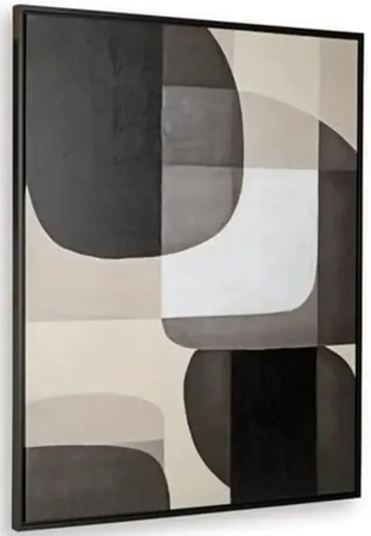 Signature Design by Ashley Kesleigh Contemporary Framed Geometric Wall Art, 50 × 40 Inches, Beige & Dark Brown