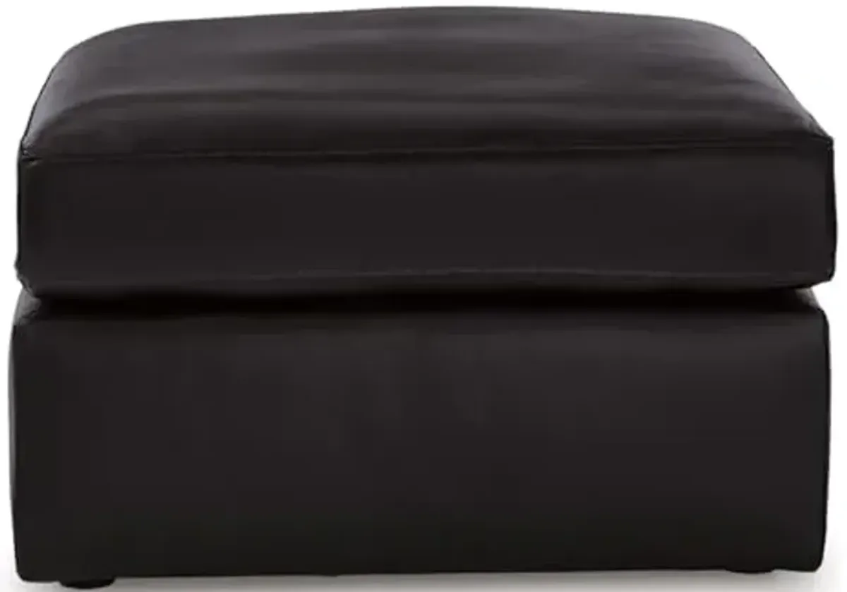 Signature Design by Ashley ModMax II Modern Leather Match Oversized Accent Ottoman with Non-Skid Legs, Black