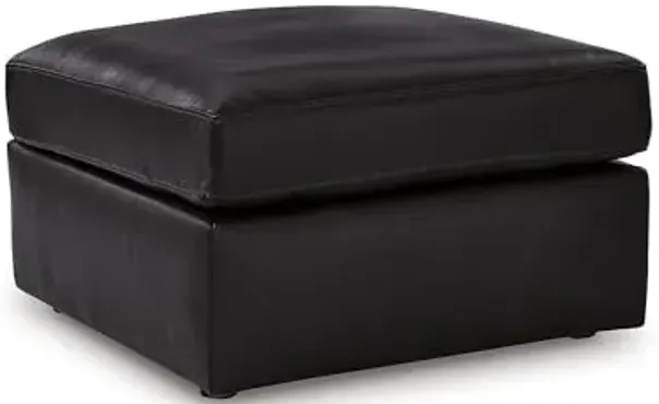 Signature Design by Ashley ModMax II Modern Leather Match Oversized Accent Ottoman with Non-Skid Legs, Black
