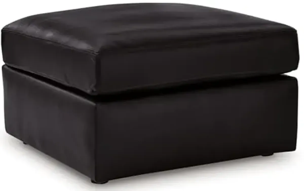 Signature Design by Ashley ModMax II Modern Leather Match Oversized Accent Ottoman with Non-Skid Legs, Black