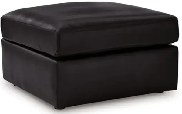Signature Design by Ashley ModMax II Modern Leather Match Oversized Accent Ottoman with Non-Skid Legs, Black