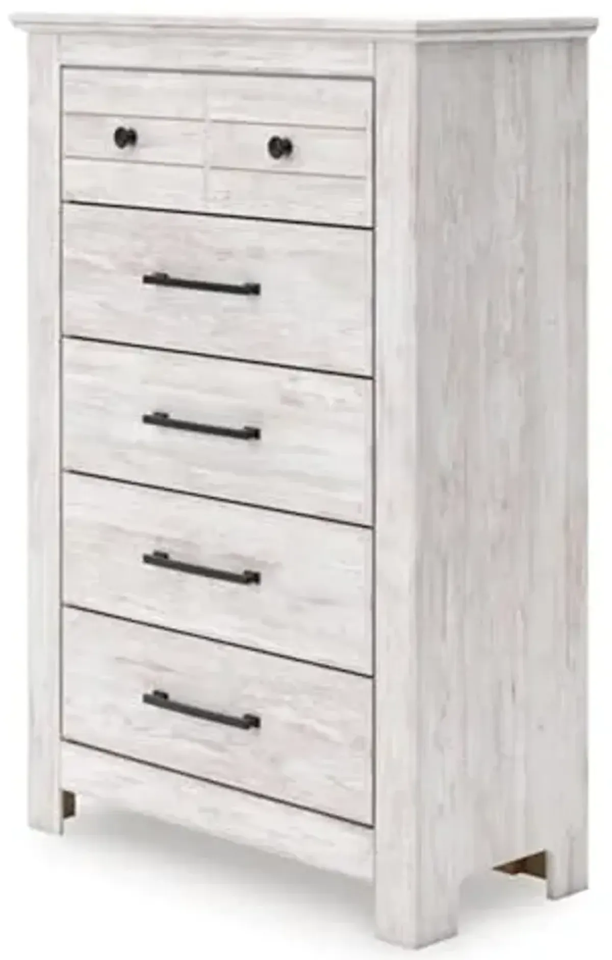 Signature Design by Ashley Allihauser Farmhouse 5-Drawer Chest with Safety Stop, Whitewash