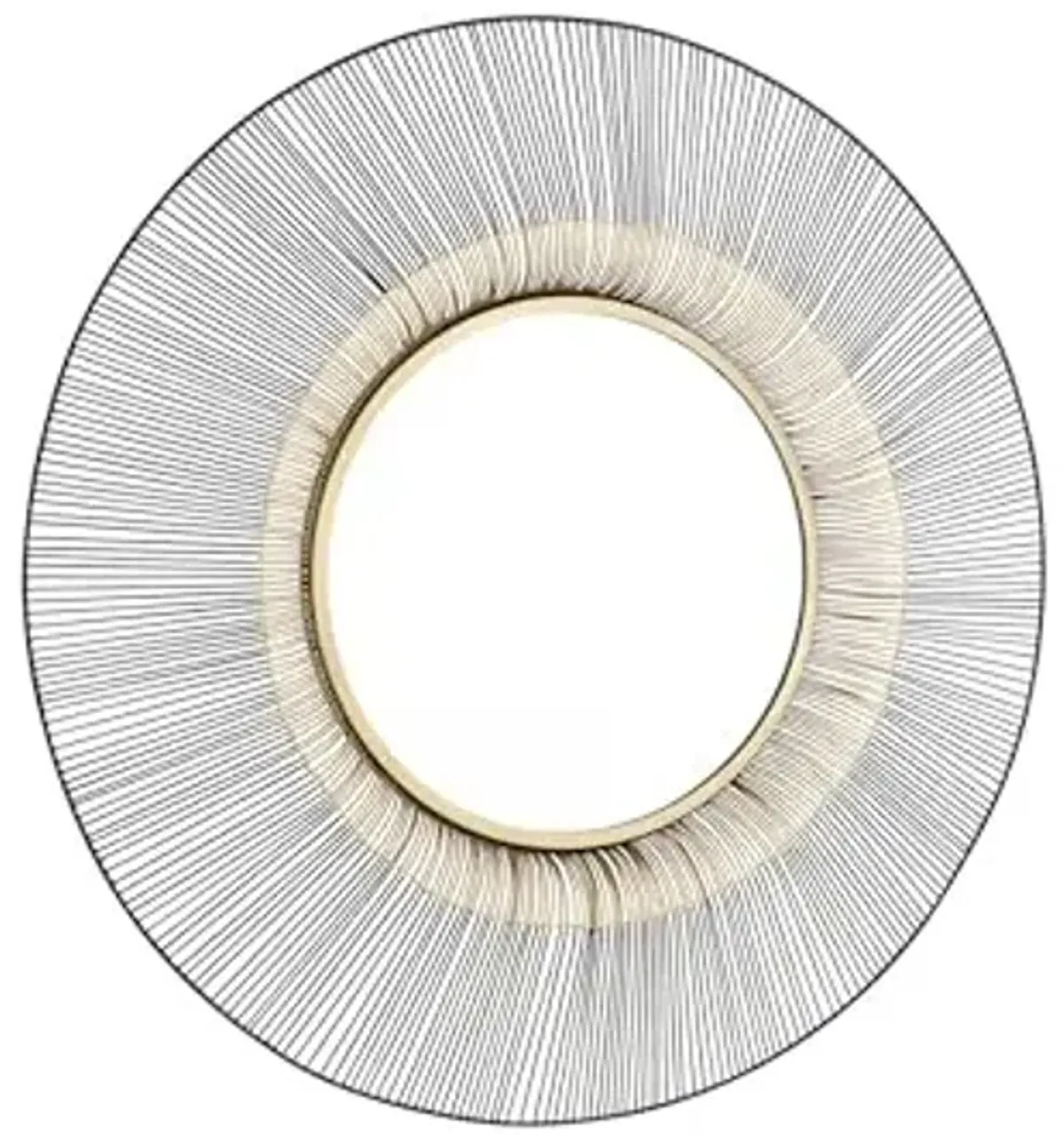 Signature Design by Ashley Dallmen Contemporary Accent Mirror, Sunburst Design, Keyhole Bracket for Hanging, Metal, 35.75" W x 2.88" D x 35.75" H, Black/Gold